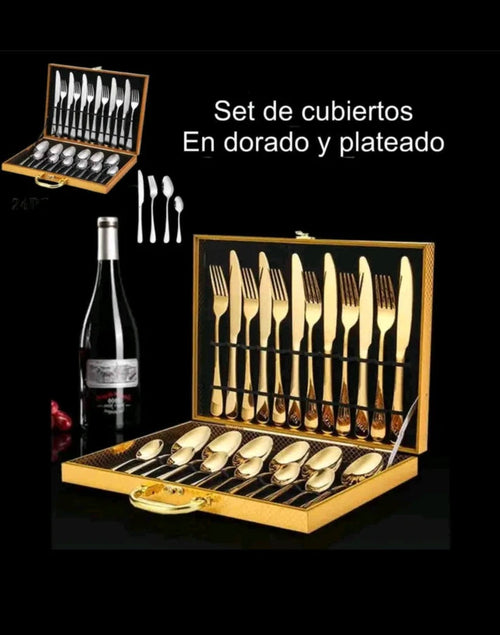 Set De Cubiertos Dorados